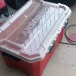 Husky Tool Organizer 28 Gallon Heavy Duty Tupperware With Personal Lock Inserter( Anti Thievery)