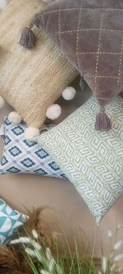 New assortment of indoor outdoor throw pillows 7 to 20 dollar's each high grade is
