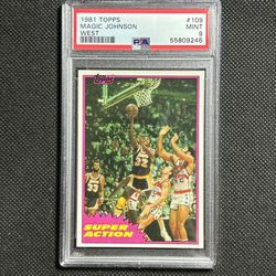 1981 Topps Magic Johnson Psa 9 Mint Los Angeles Lakers Hof🔥🔥🔥