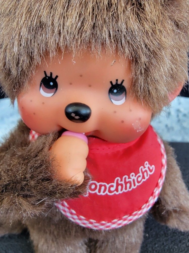 Monchhichi Premium Standard stuffed S Brown Girl 8" Doll Plush Monkey Japan