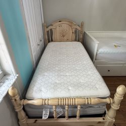Solid Wood Twin Bed And chest (mattress not included)