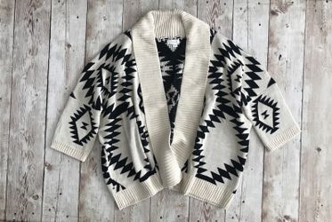 Aztec print slouchy cardigan sweater jacket women