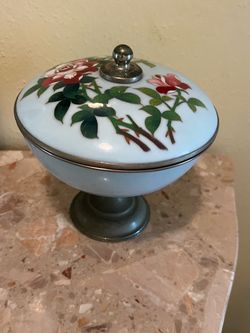 Cloisonné Enamel Lidded Footed Bowl