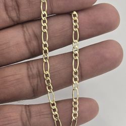 10kt Real Gold Figaro Bracelet 3.5 Mm 7 INCHES