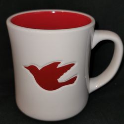 Starbucks Coffee Red Dove Bird Coffee Mug Cup 12 Oz -2008 Embossed