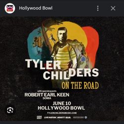 Tyler Childers Tickets (2) Tonight Hollywood Bowl 