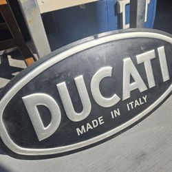 Metal Embossed DUCATI sign 