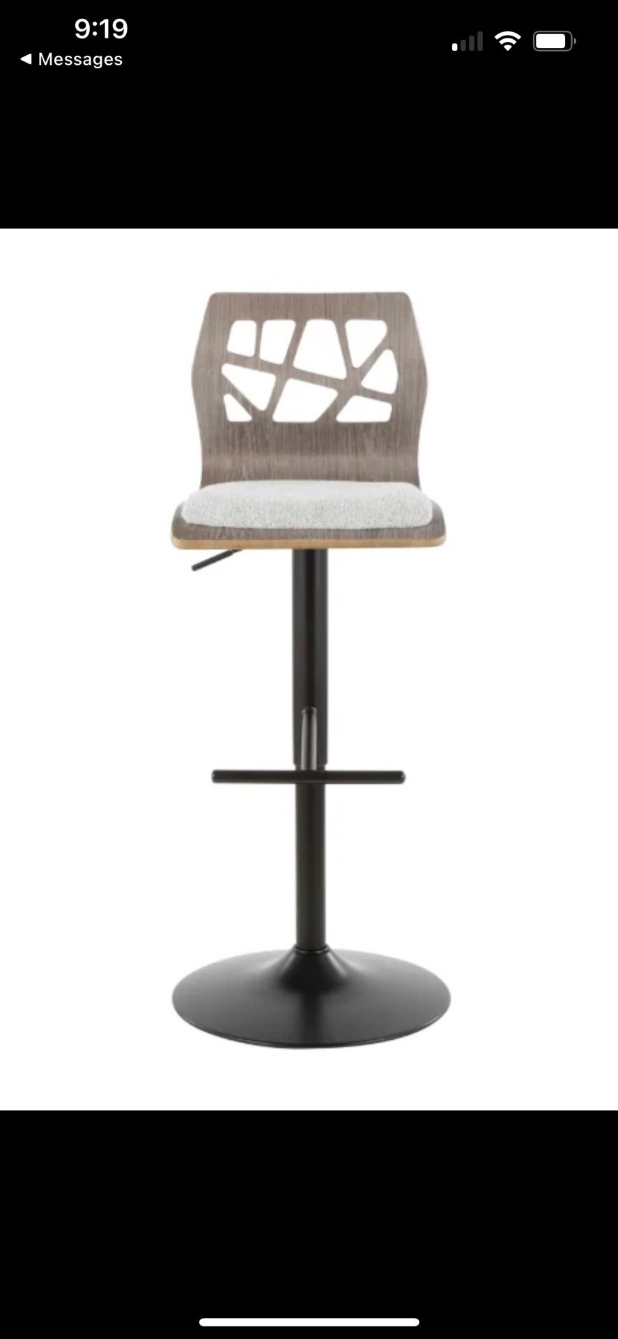 Carson Carrington Sala Light Grey Wood Adjustable Bar Stool