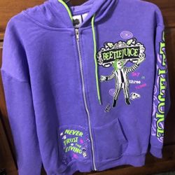 BEETLEJUICE LADIES XXS ZIP UP HOODIE NEW