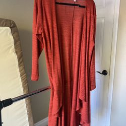 Women’s 2XL Long Orange Cardigan