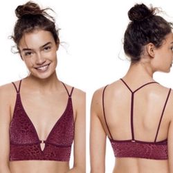 Pink Victorias Secret Lightly Lined Velvet Bralette 34C