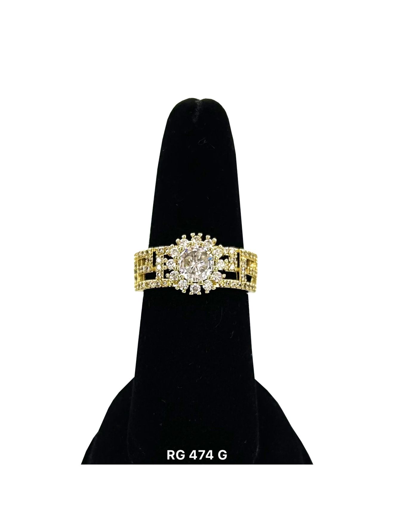 Circonia Gold Plated Ring Size 10