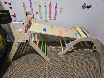 BlueWood Foldable Pikler Triangle Set w/ Cushions