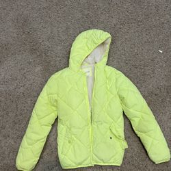 Girls Neon Yellow Jacket Size L (10/12)