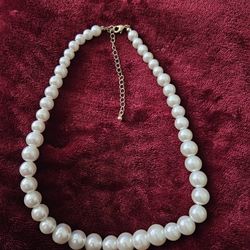 White Pearl Like Necklace 