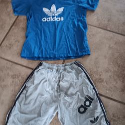 Men's Medium Adidas T Shirt & Shorts For $10