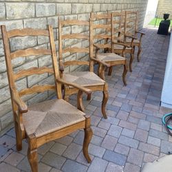 Solid Oak captain chairs