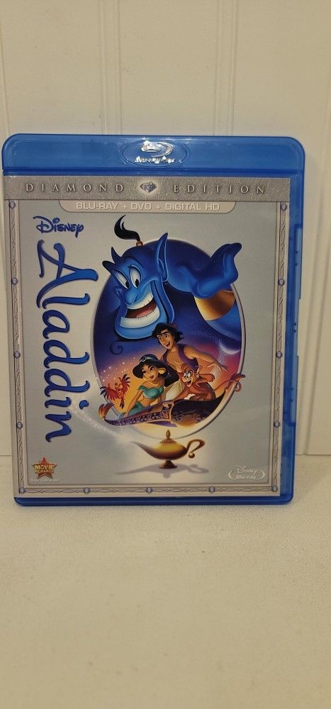 $5 DISNEY BLU RAY MOVIE. ALADDIN. BLU RAY / DVD ONLY. NO DIGITAL. $5 OR TRADE FOR A MOVIE TITLE I DO NOT ALREADY OWN.