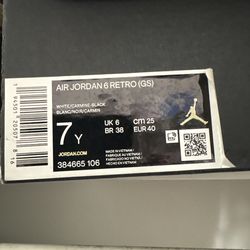 7Y Jordan 6 retro carmine