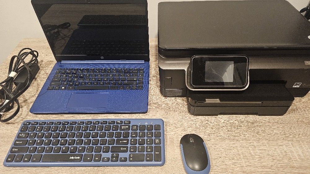 14" HP Laptop / USB Keyboard & Mouse / HP 3-in-1 Printer