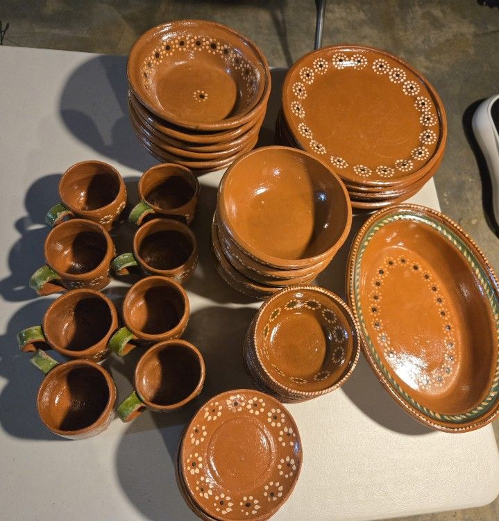 Traditional Mexican clay dinnerware Set