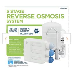 GE  Under Sink 5 Stage Premium Reverse Osmosis Water Filtration System  GXRV40TBN