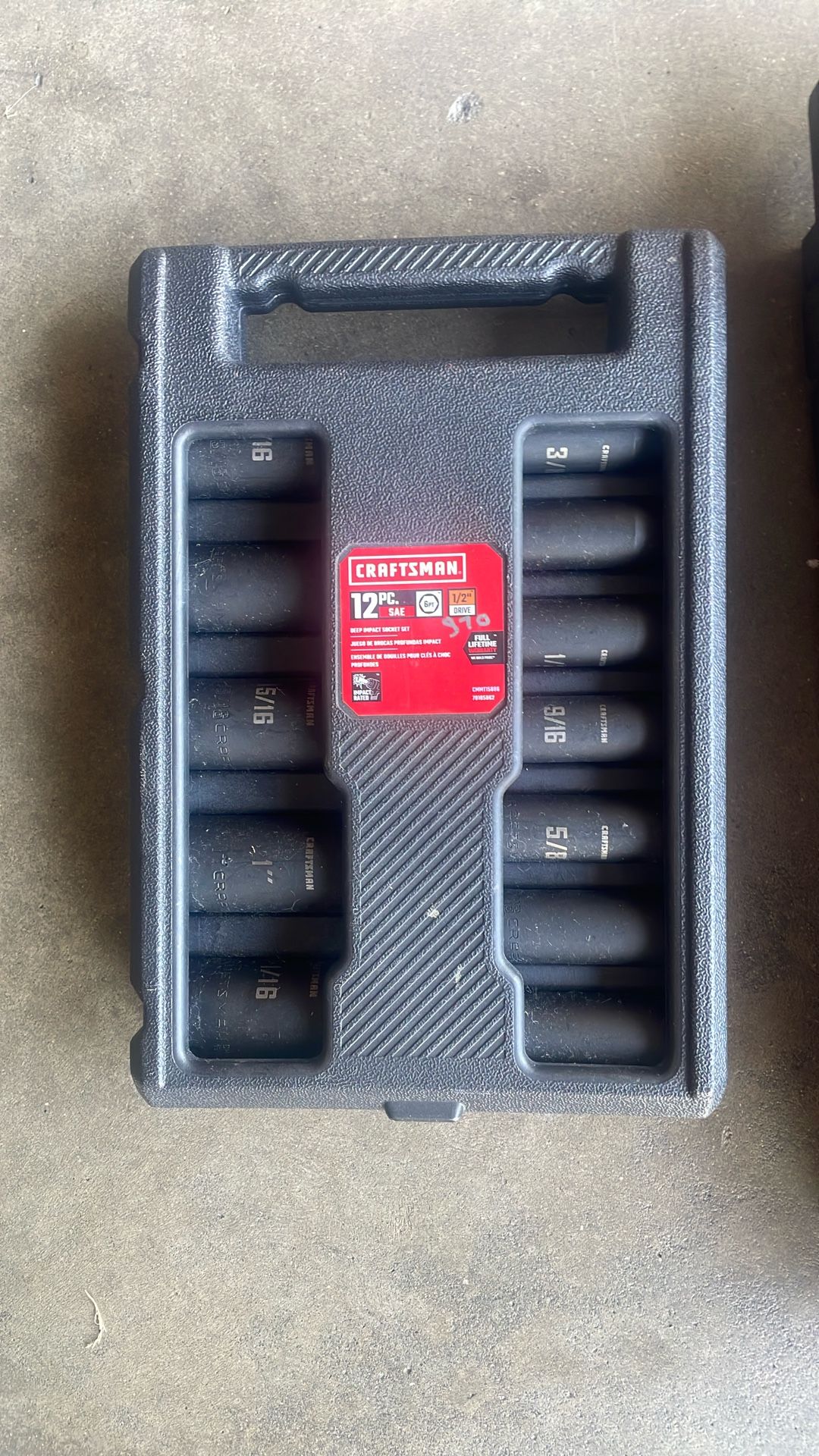 Craftsman 12 Pc Impact Socket 1/2