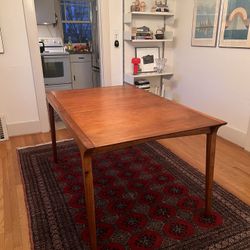 Drexel Mid-Century Modern Sculpted Walnut Dining Table