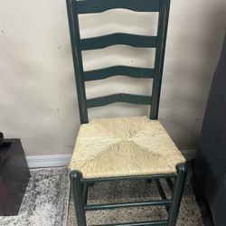 1 Vintage Farmhouse Kitchen chair 17”W Ladder Back Evergreen color