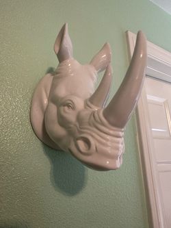 Ceramic Rhino Wall Decor