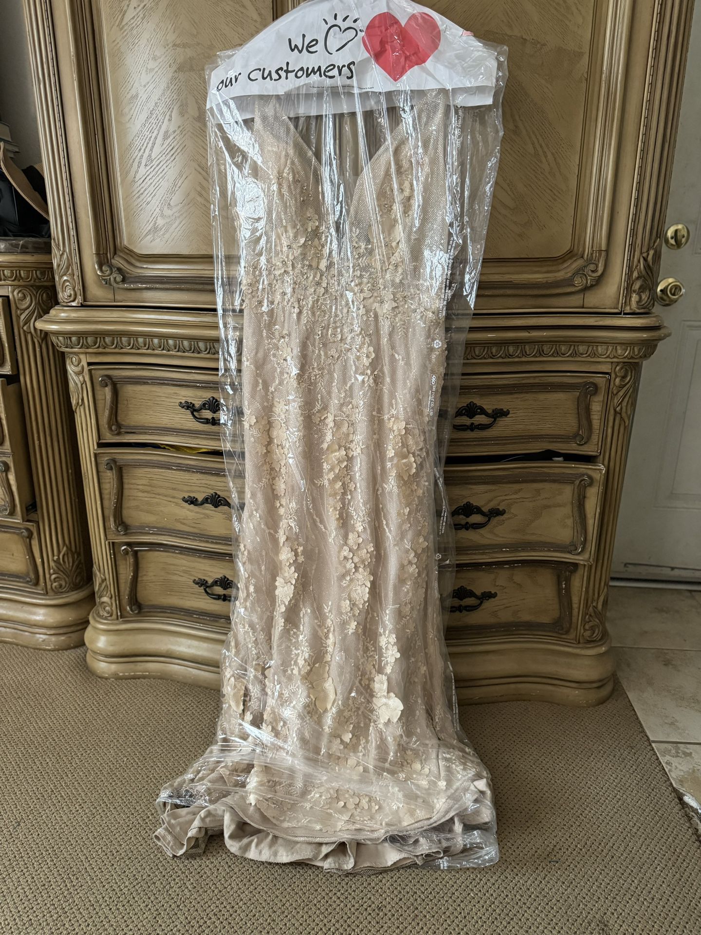 Beautiful Beige Lace Dress (large) 