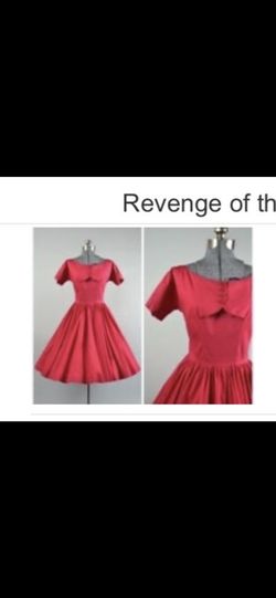 50s Hot Pink Fit And Flare Dress