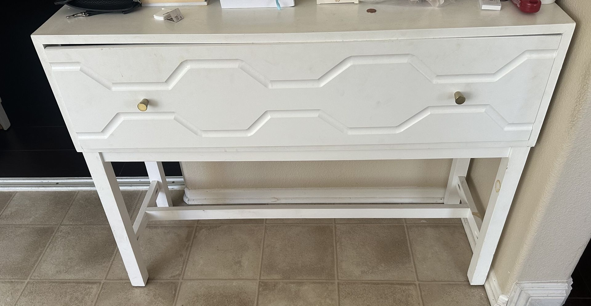 White Drawer Table