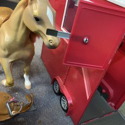 American Doll Horse And Trailer