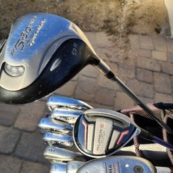 Mens Golf Clubs Hybrid Driver Irons Wedge 4-gw #1,#2#5 Woods Bag Mostly Taylormade Golf Clubs
