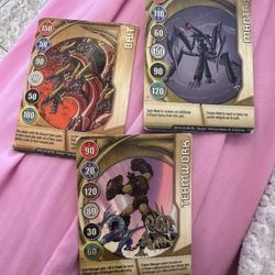 3 Bakugan battle brawlers cards