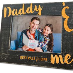 Daddy & Me picture frame, Father's Day Frame 4 x 6 Photo, Black wooden decorative picture frame for desktop and wall, Gifts for fathers from sons and 