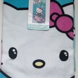 Hello Kitty Beach Towel 27inW X54in L