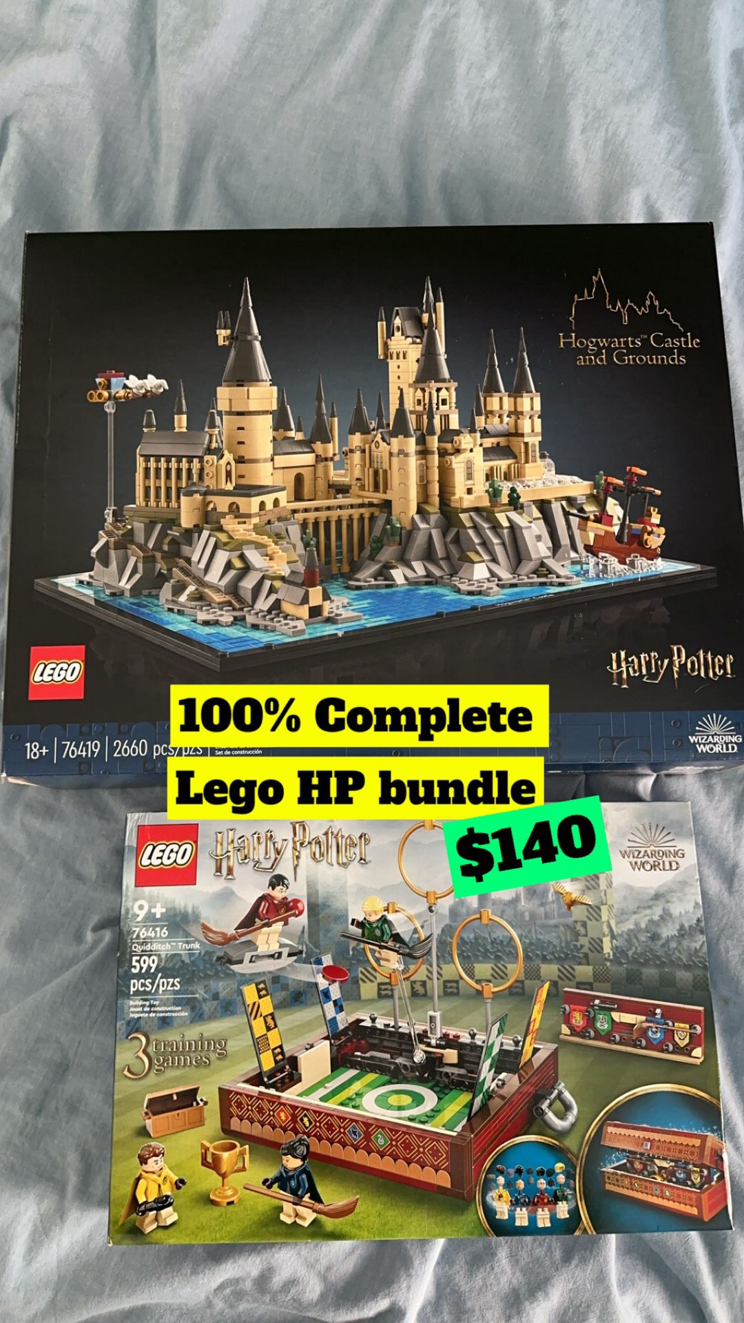 Lego Harry Potter Lot Of 2 Sets: Hogwarts And Quidditch