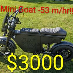 Minigoat ebike  (Only 55 Miles Used) 53 Miles /hr Top Speed!!! 