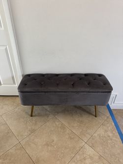 Velvet Storage Bench