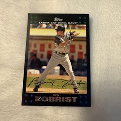 Ben Zobrist Tampa bay devil rays baseball card 
