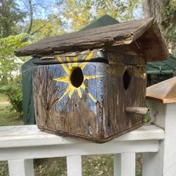 Very old barn, side, handmade, compartmentalized, original birdhouse