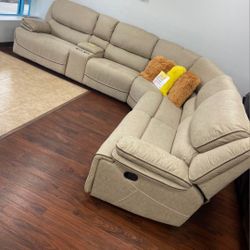 *Living Room Special*---Alejandra Attractive Fabric Reclining Sectional Sofa---Now $1199---Delivery And Financing Available💪