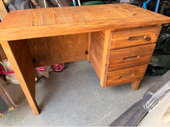 Wooden desk with drawers