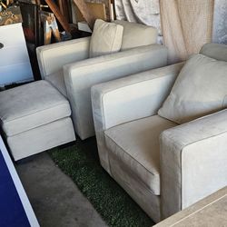 Chairs, Ottoman And Couch With Inflatable Bed