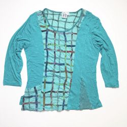Parsley Sage Sea Green Jodie pocket tunic 18” across 23.5” shoulder to bottom Size Small S Quirky Art Hippie