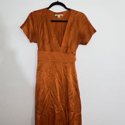 Silk Burnt Orange Dress 
