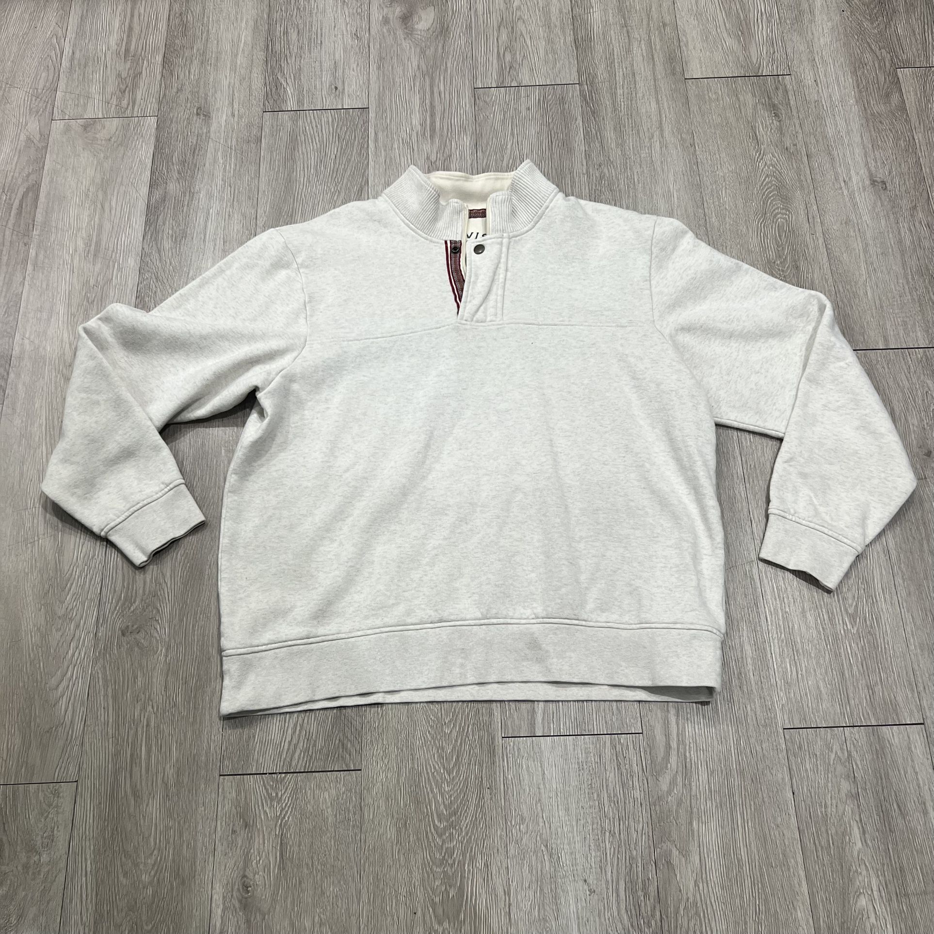 ORVIS Mens Quarter Zip Pullover Sweatshirt Heather beige Size XL Cotton Blend