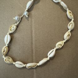 Handmade Cowrie Shell Necklace with Pearl Accents - Bohemian Style